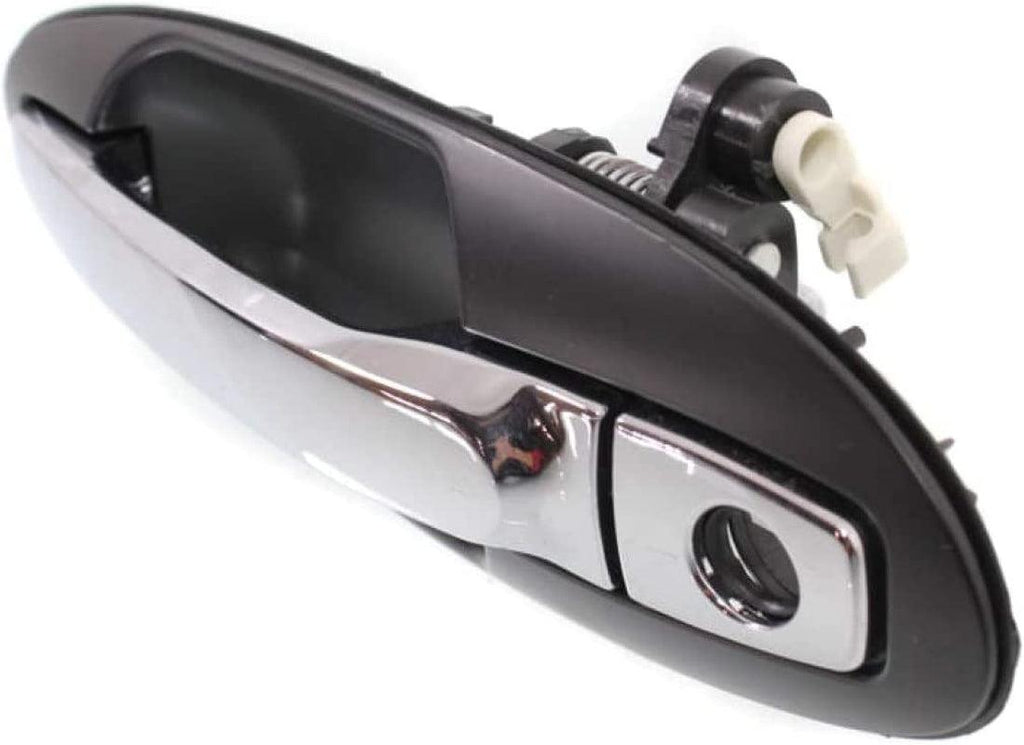 for Kia Optima Exterior Door Handle Front, Driver Side Primed Bezel with Chrome Lever (2001-2006) | with Key Hole | Trim:All Submodels | KI1310111 | 826503C021