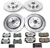 K7226-26 Front and Rear Z26 Carbon Fiber Brake Pads with Drilled & Slotted Brake Rotors Kit