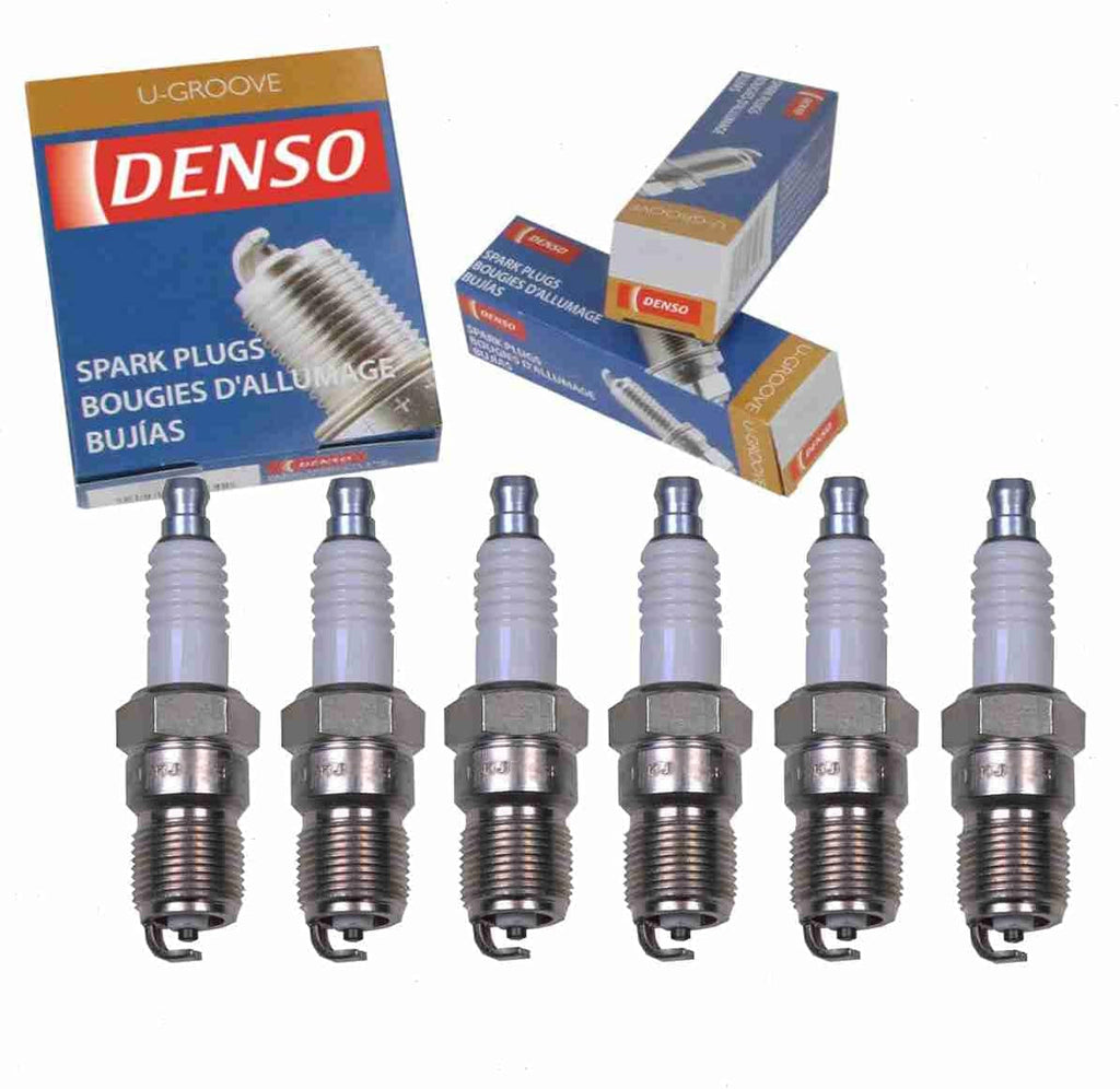 6 Pc DENSO Standard U-Groove Spark Plugs Compatible with Mazda 6 3.0L V6 2004-2008