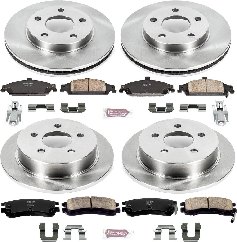KOE1552 Autospecialty Front and Rear Replacement Brake Kit-Oe Brake Rotors & Ceramic Brake Pads