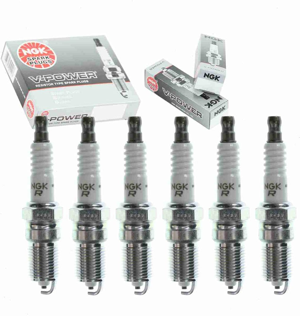 6 Pc NGK V-Power Spark Plugs Compatible with Jaguar S-Type 3.0L V6 2005-2006