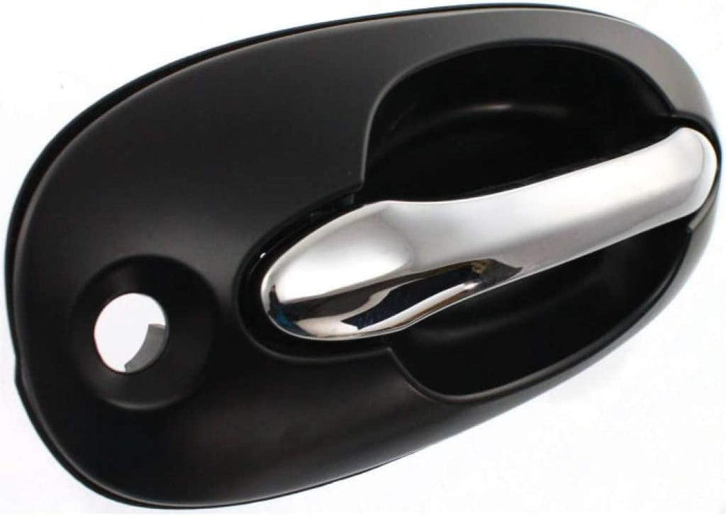 for Kia Sedona Exterior Door Handle Front, Passenger Side Primed Bezel with Chrome Lever (2002-2005) | with Key Hole | Trim: EX | KI1311102 | 0K53A58410AXX