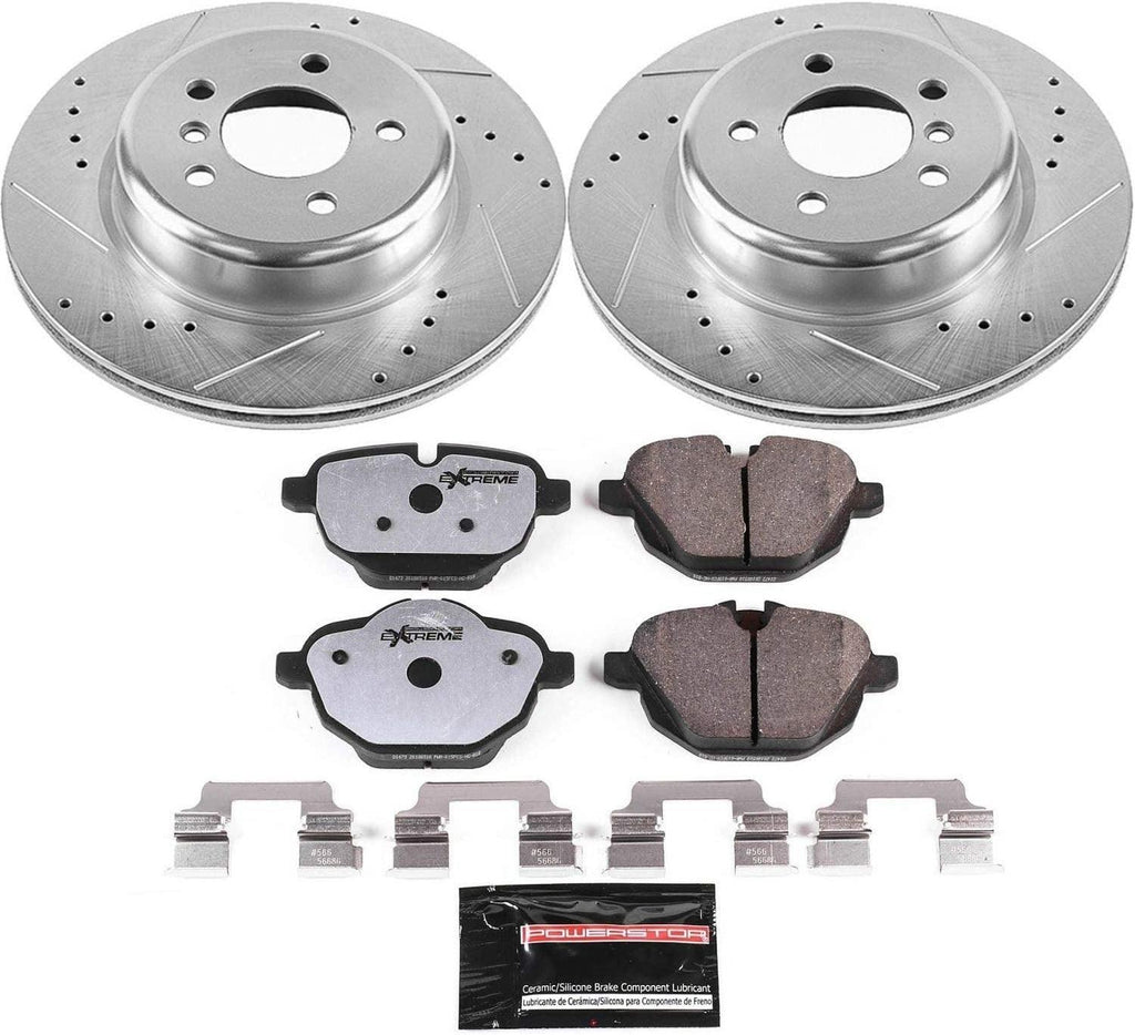 K6034-26 Rear Z26 Carbon Fiber Brake Pads with Drilled & Slotted Brake Rotors Kit