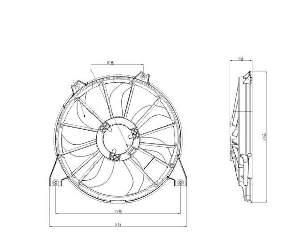 TYC 622100 Dual Radiator and Condenser Fan Assembly