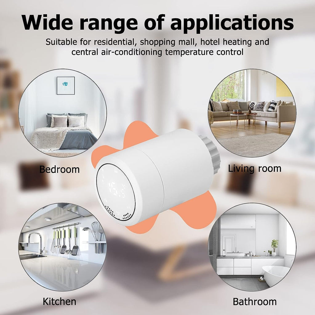 1Pcs Radiator Valve, Smart Radiator Valve Can Be Controlled by Mobile Phone App Temperature Adjustment (56X75Mm)