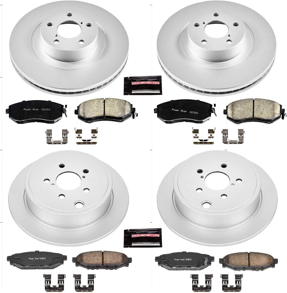 CRK6083 Coated Brake Rotor & Ceramic Brake Pads- Front & Rear