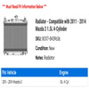 Radiator - Compatible with 2011 - 2014 Mazda 2 1.5L 4-Cylinder 2012 2013