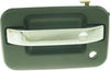 for Lincoln Mark LT Exterior Door Handle Front, Driver Side Textured Black Bezel with Chrome Lever (2006-2008) | with Key Hole| Trim : Base