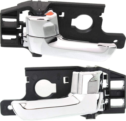 Interior Door Handle Set Compatible with 2005-2010 Kia Sportage Front or Rear, Driver and Passenger Side Chrome