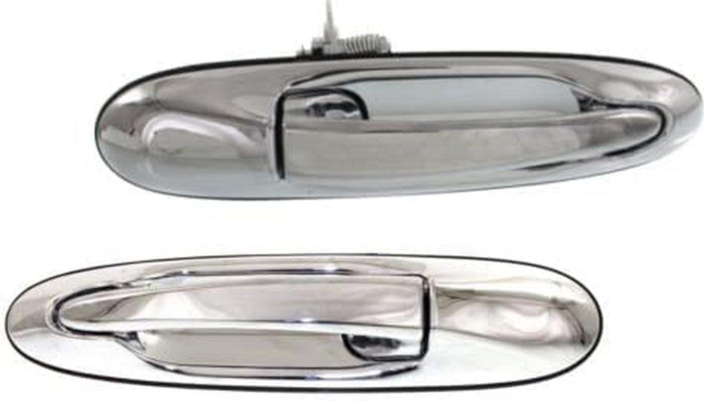 Exterior Door Handle Set of 2 Compatible with 1998-2002 Lincoln Town Car Rear, Driver and Passenger Side FO1521129