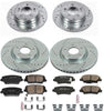 K6765 Front and Rear Z23 Carbon Fiber Brake Pads with Drilled & Slotted Brake Rotors Kit