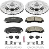 K6944 Front Z23 Carbon Fiber Brake Pads with Drilled & Slotted Brake Rotors Kit