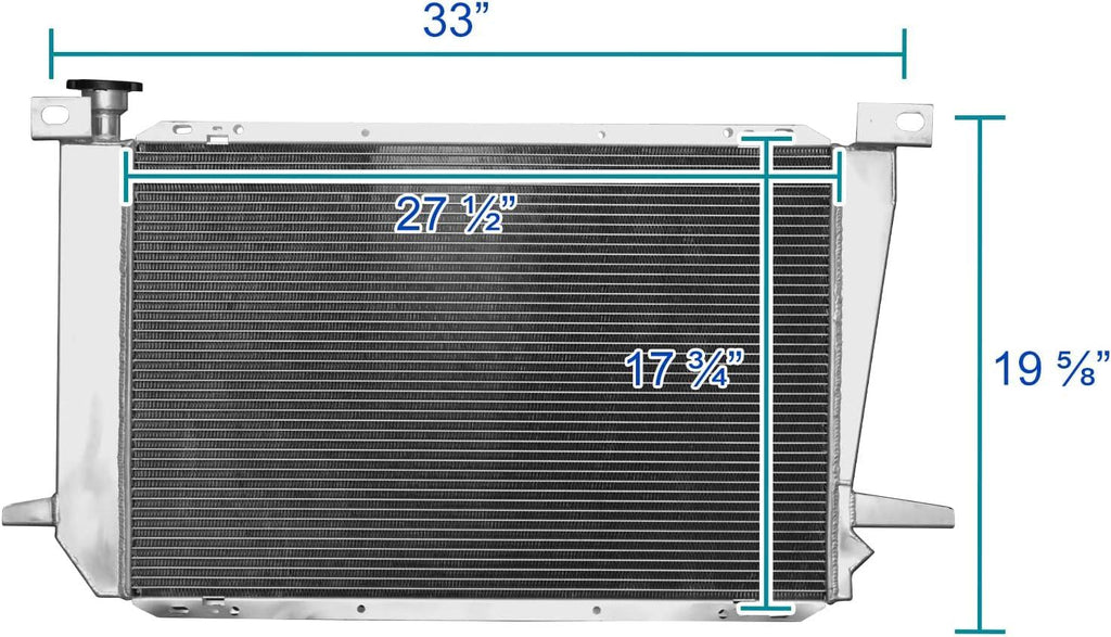 3 Row Core Aluminum Cooling Racing Radiator Compatible with Ford F150 F250 F350 Bronco 1985-1996