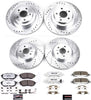K286-26 Front and Rear Z26 Carbon Fiber Brake Pads with Drilled & Slotted Brake Rotors Kit