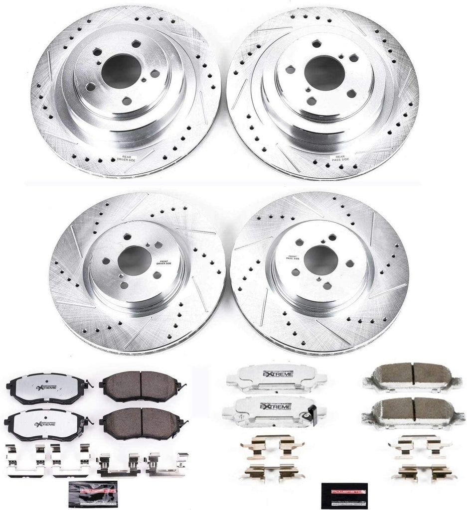 K286-26 Front and Rear Z26 Carbon Fiber Brake Pads with Drilled & Slotted Brake Rotors Kit