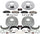 K15177DK Front and Rear Z23 Carbon Fiber Brake Pads with Drilled & Slotted Brake Drums Kit