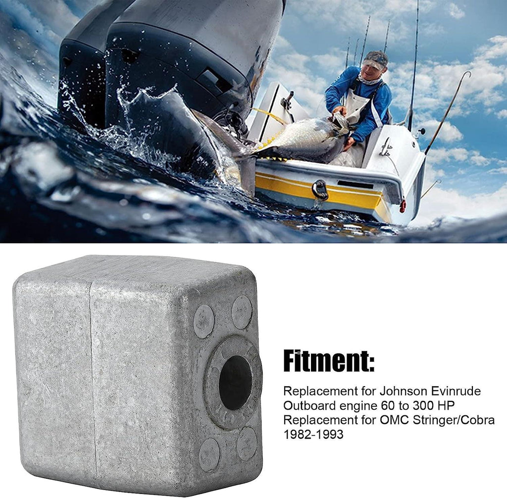 Anode Block, Aluminium Alloy 393023, 435745, 436745 Replacement for Outboard Engine 60 to 300