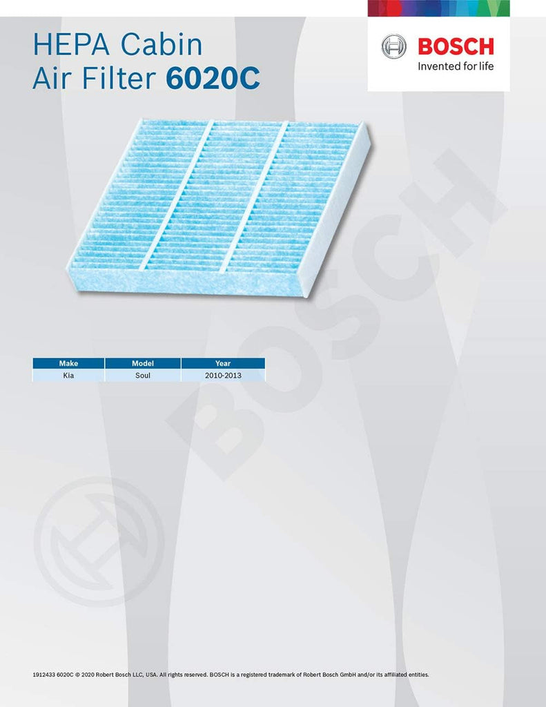 6020C HEPA Cabin Air Filter - Compatible with Select Kia Soul