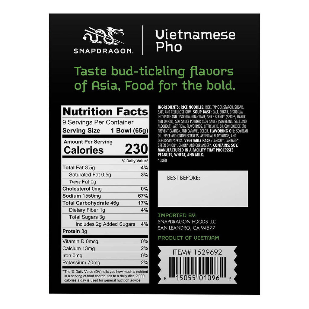 Snapdragon Vietnamese Pho Bowls, 2.3 Ounce (Pack of 9)