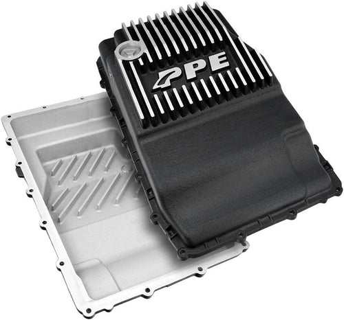 PPE Heavy Duty Cast Aluminum Deep Transmission Pan (Brushed)  Compatible for Ford 2017+ F150 with 10R80 Transmission