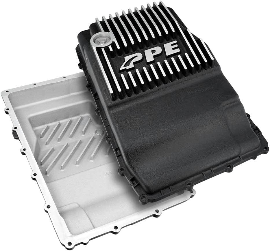 PPE Heavy Duty Cast Aluminum Deep Transmission Pan (Brushed)  Compatible for Ford 2017+ F150 with 10R80 Transmission