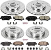 K6504 Front and Rear Z23 Carbon Fiber Brake Pads with Drilled & Slotted Brake Rotors Kit