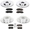 K2848 Front and Rear Z23 Carbon Fiber Brake Pads with Drilled & Slotted Brake Rotors Kit