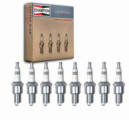 8 Pc Champion Copper plus Spark Plugs Compatible with Chevrolet Impala 6.5L 6.7L V8 1961-1966