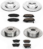 Power Stop K698 Front and Rear Z23 Carbon Fiber Brake Pads with Drilled & Slotted Brake Rotors Kit