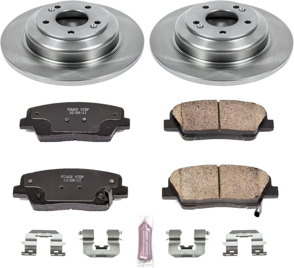 KOE6168 Autospecialty Rear Replacement Brake Kit-Oe Brake Rotors & Ceramic Brake Pads
