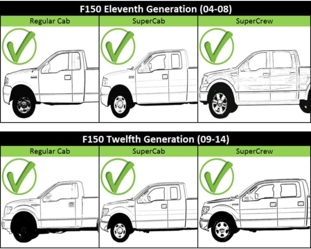 for Ford F-150 Exterior Door Handle Front, Driver Side Chrome (2004-2014) | with Key Hole| Trim:All Submodels