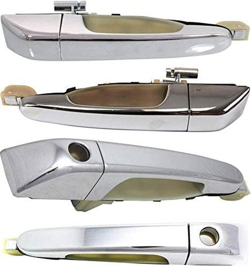 Front and Rear Exterior Door Handle Set of 4 Compatible with 2006-2012 Kia Sedona and 2007-2008 Hyundai Entourage Chrome Driver and Passenger Side