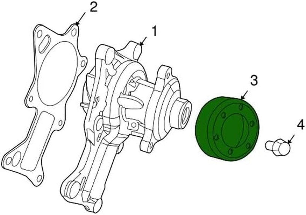 5303 2861AA, Engine Water Pump Pulley