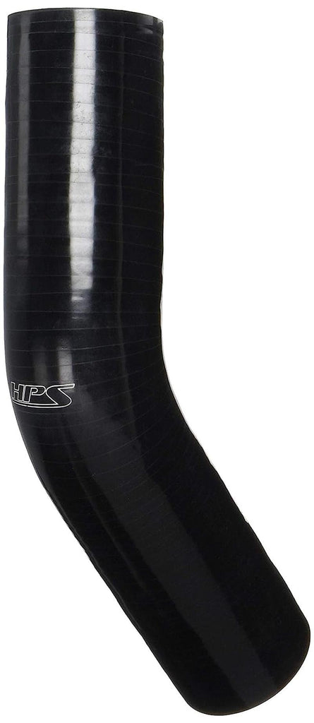 2-3/8" ID, Silicone 45 Degree Elbow Coupler Hose, High Temp 4-Ply Reinforced, Leg Length on Each Side: 4-1/2", 55 Psi Max. Pressure, SEC-8698-BLK, Silicone, Black