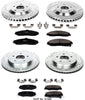 K1560 Front and Rear Z23 Carbon Fiber Brake Pads with Drilled & Slotted Brake Rotors Kit