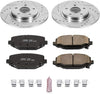 K5961 Rear Z23 Carbon Fiber Brake Pads with Drilled & Slotted Brake Rotors Kit