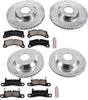 K6050 Front and Rear Z23 Carbon Fiber Brake Pads with Drilled & Slotted Brake Rotors Kit