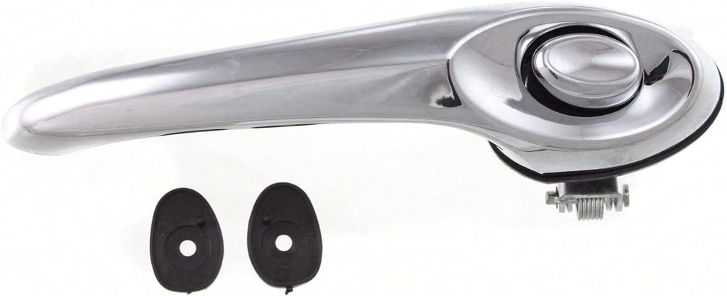 Front Exterior Door Handle Compatible with 2001-2010 Chrysler PT Cruiser All Chrome, Plastic, Set of 2, Driver and Passenger Side