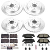 K6390 Front and Rear Z23 Carbon Fiber Brake Pads with Drilled & Slotted Brake Rotors Kit