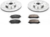 K1137 Front Z23 Carbon Fiber Brake Pads with Drilled & Slotted Brake Rotors Kit