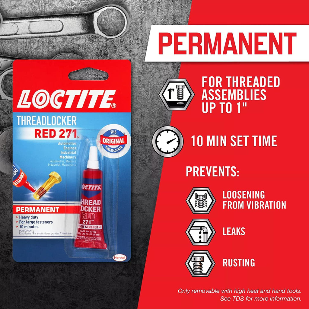 Loctite Threadlocker Red 271 Red 0.2 Fl Oz, 1 Tube