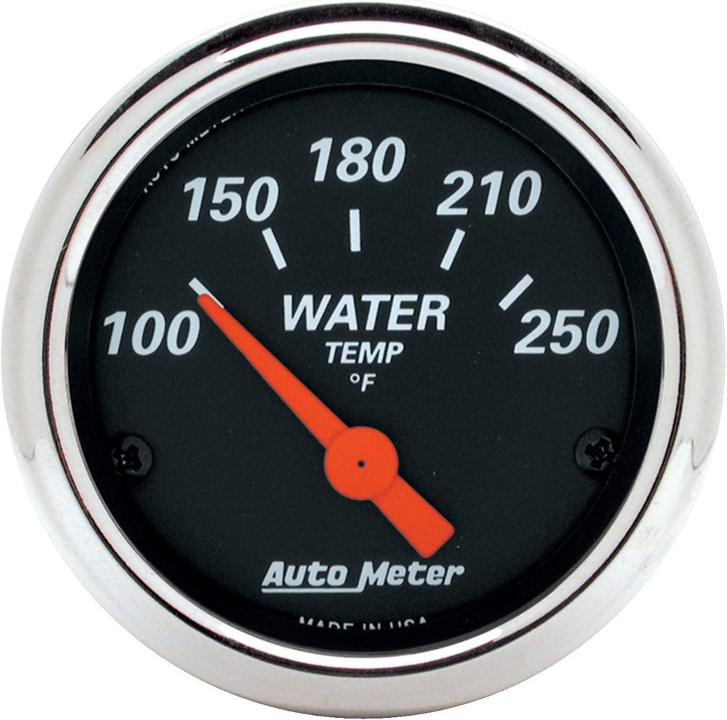 1436 Designer Black Water Temperature Gauge, Water Temperature - 2 1/16"""