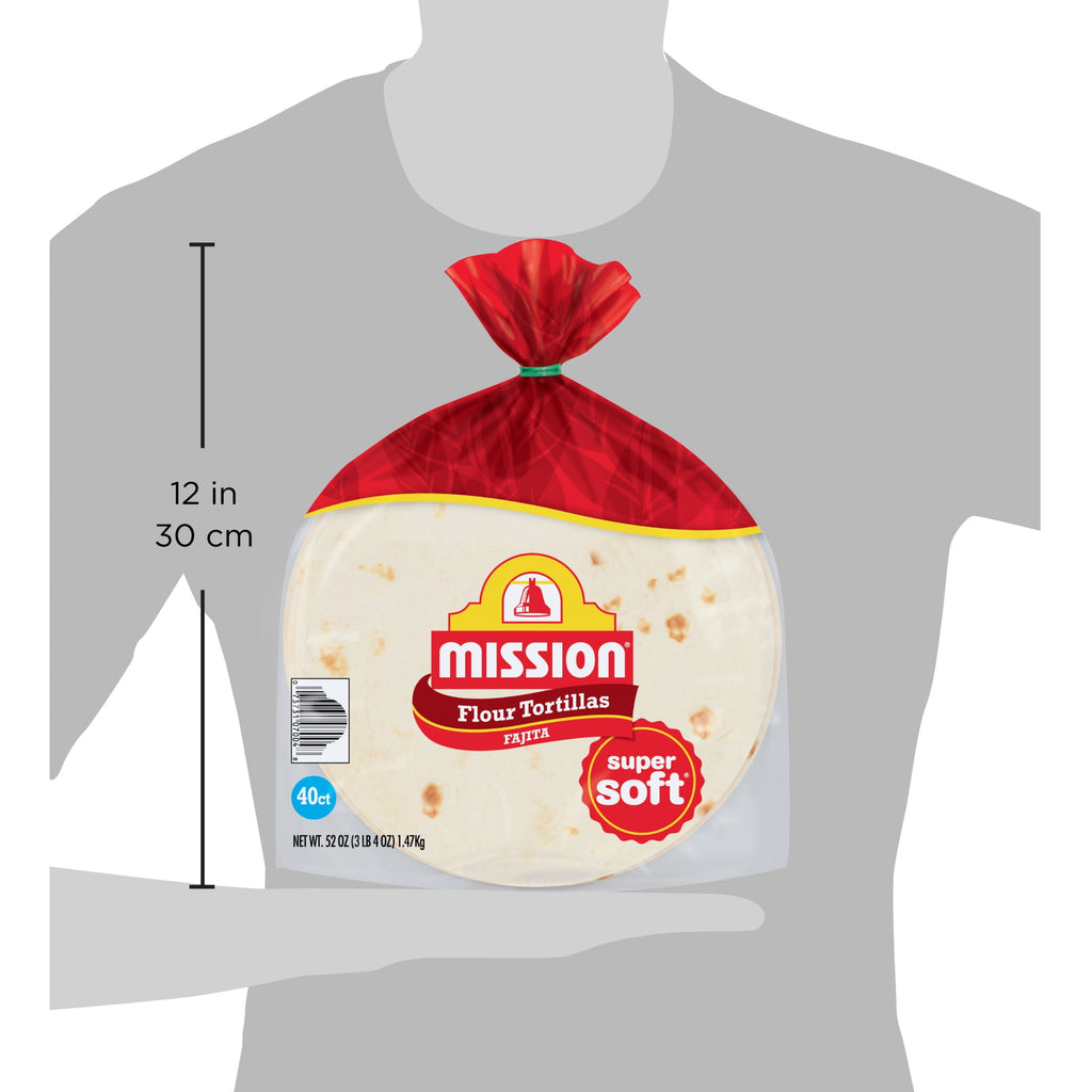 Mission Super Soft Flour Tortillas, Fajita Size, 40 Count