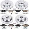 K6707 Front and Rear Z23 Carbon Fiber Brake Pads with Drilled & Slotted Brake Rotors Kit