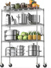 Luxspire Wire Shelving Unit with Wheels, 2400LB Heavy Duty NSF Commercial-Grade Adjustable Storage Shelves, Metal Shelving Utility Rack, Kitchen Garage Organizer Shelf Rack,4-Tier 48X18X72 In, Chrome