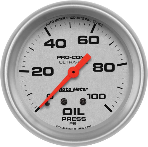 4421 Ultra-Lite Mechanical Oil Pressure Gauge Regular, 2-5/8