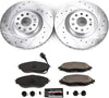K7175 Front Z23 Carbon Fiber Brake Pads with Drilled & Slotted Brake Rotors Kit