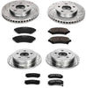 K2554 Front and Rear Z23 Carbon Fiber Brake Pads with Drilled & Slotted Brake Rotors Kit