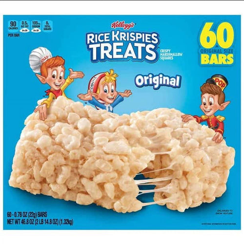 Rice Krispies Treats Crispy Marshmallow Squares Individually Wrapped Bars, 60 Count - 1 Box_AB