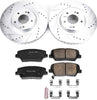 K7064 Front Z23 Carbon Fiber Brake Pads with Drilled & Slotted Brake Rotors Kit